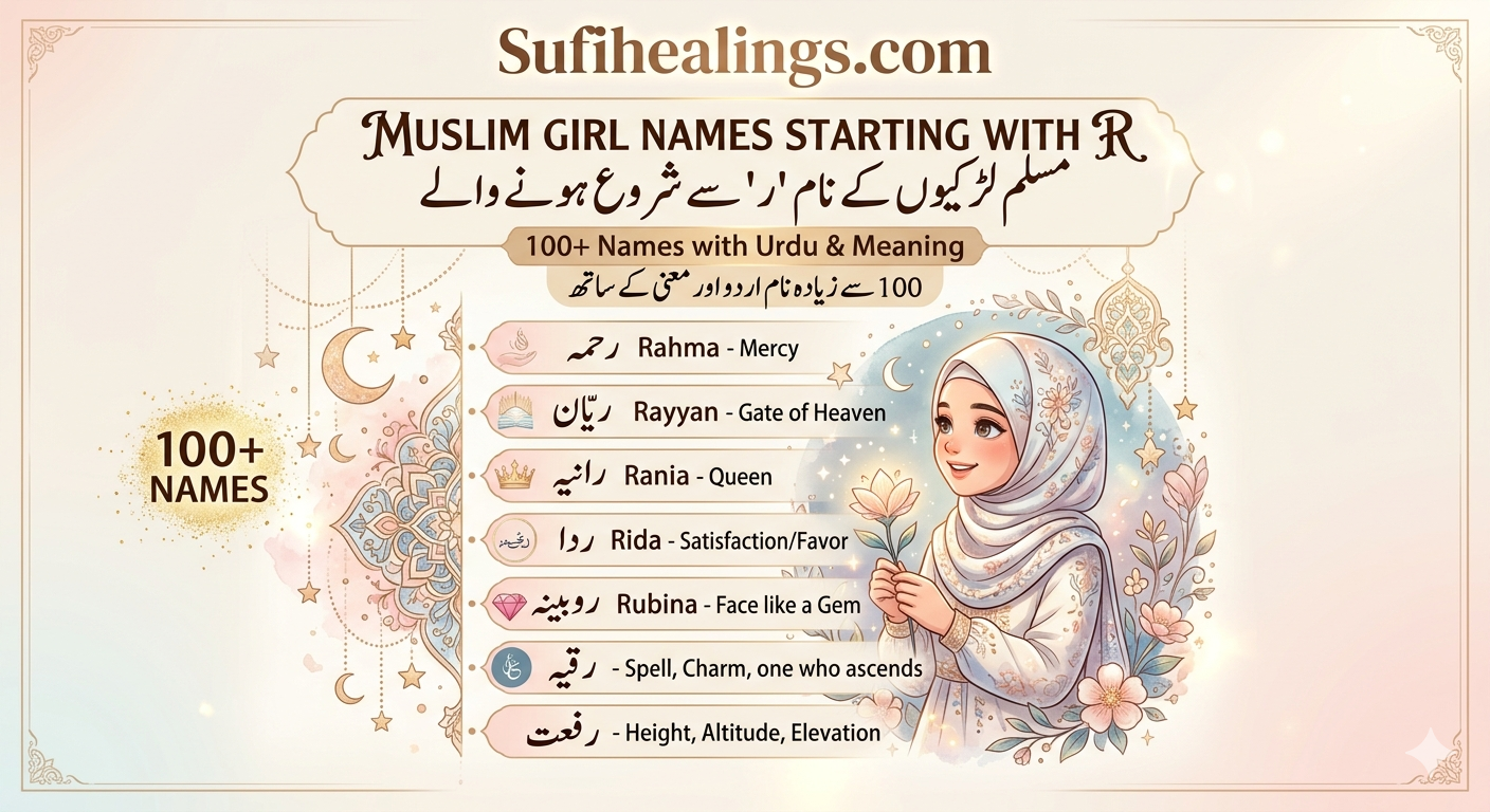 Muslim Girl Names Starting with R — 100+ Names with Urdu